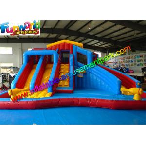 Popular Outdoor Inflatable Water Slides  , Inflatable Jumping Slide With Pool From Funworld