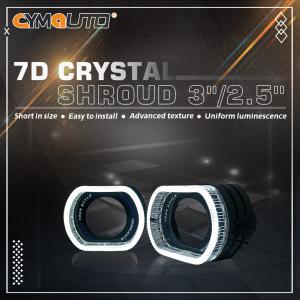 3.0 Inch LED Angel Eyes Crystal Shroud 7D White 12V High Level Crystal Universal