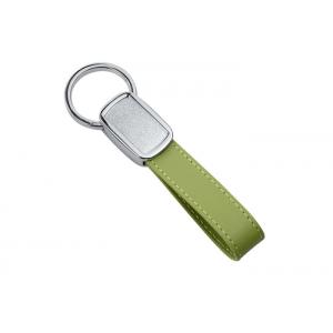 Debossing Tape Green PU Leather Key Chains Strap Epoxy Doming