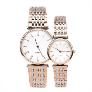 Customised Couple Quartz Watch Chronograph 316l Stainless Steel Bracelet Watch