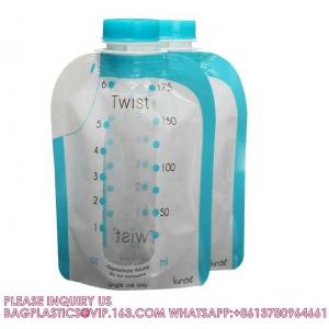 Wholesale OEM Design BPA Free Writing Ink 6oz Stand Up With Zip Lock Sealed Baby Breast Coller Milk Storage Bag