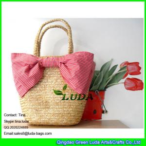 LUDA 2015 girls natural beach summmer bowknot wheat straw handbags