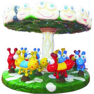 Colorful Carousel Amusement Ride , Single Layer Ant Park Merry Go Round Ride