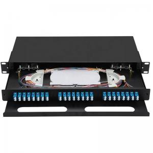 China 19 inch 24/48Cores Pull type optical fiber distribution frame 24 port Rack Mounted Indoor fiber patch panel(7244204) supplier