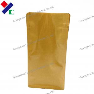 Biodegradable Brown Kraft Paper Stand Up Pouch With Zipper Food Packaging Bag