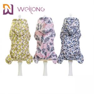 China Customized Digital Print Waterproof Fabric Pet Raincoat Draw Cord Small Dog Raincoat supplier