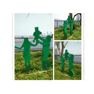 Outdoor Decorative Painted Metal Sculpture Stainless Steel Family Sculpture