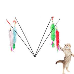 China Feather Soft Pet Play Toys / Interactive Cat Toys Cute Size 55 * 1 Cm supplier
