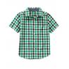 boy woven short sleeve shirt, boy plaid shirt, 100% cotton poplin ,4-10T