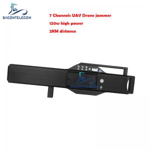 7 Channels Drone Signal Jammer 120w High Power 2KM Distance Anti Drone Jammer Gun