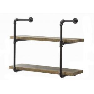 China Rustic Wall Mounted Metal Hung Bracket Diy Storage Shelving Floating Industrial Pipe Bookshelf With Wood supplier