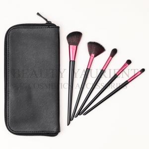 Beauty Yaurient Wooden Handle Face Makeup Brush Set With PU Bag Antimicrobial