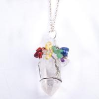 China Handmade Healing Silvery Rock Crystal Quartz Necklace 23g on sale