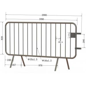 Crowd Control Barriers  1" Tubing *16ga thick H3.6'xW8'*1100mmx2400mm Upright 5/8" 19Ga Thick Spacing4"