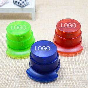 China Mini green needle-free stapler 5*5.7cm ABS colorful logo customized supplier