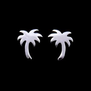 China Ocean Coconut Tree Plain 925 Silver Earrings Plant Accessory / Engagement Jewellery supplier