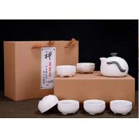 China White Color Home 7 Pcs Ceramic Tea Cup Set / Teapot Set With Gift Packing on sale