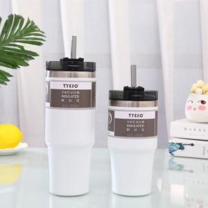 White Color Stainless Steel Vacuum Insulated Tumbler Coffee Thermos With Lid