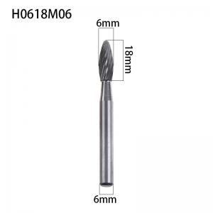 China H Shape 6mm Flame Carbide Burr / Die Grinder Bits For Aluminum Full Size supplier