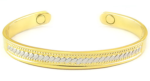 Germanium, ion négatif, bracelet magnétique d'en cuivre d'infrarouge lointain, placage à l'or dans la surface