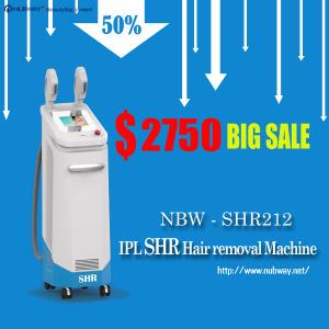 2014 Best Seller! The Most Featured 2-handles SHR Hair Removal Machine Vertical/White