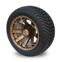 China Golf Cart 12 Inch Bronze Aluminum Wheels and 215/35-12 Low Profile DOT Tyres Assembly 4x4 Bolt Pattern on sale