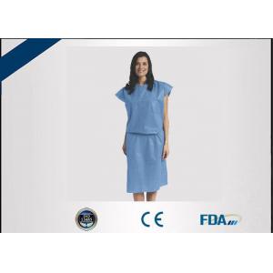 High Tensile Strength Disposable Scrub Suits , Anti Permeate Blue Surgical Gown