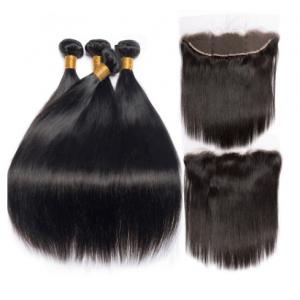 China 8''Indian Straight Bundles With Closure Virgin Hair Extensions Real Human Hair supplier