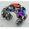 Unisex Gunmetal Color Murano Stainless Steel Jewelry Metal Bangles 72g for Party