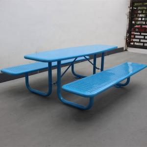 Small Waterproof Rustproof Outdoor Picnic Tables Perforated Steel Material For Kids