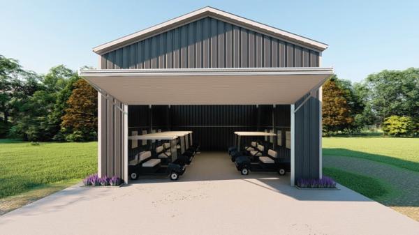 China Custom Prefab Steel Structure Golf Car Garage Shed Shelter Steel Structure Garage