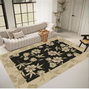 China Household Printed Living Room Floor Rug Light Luxury Pattern Coffee Table Blanket supplier