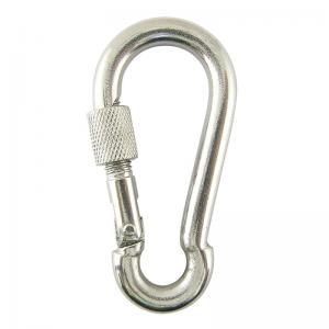 China Professional POLISH Finish Stainless Steel Spring Snap Hook with Screw Lock Eye Shape supplier