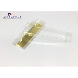 China Light Weight Hard Plastic Box Packaging Gold Paper Inside With Clear Bottom Base supplier