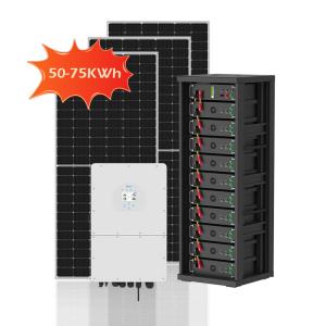 50kWh 75kWh High Voltage Hybrid Solar Energy System 100kWh 300Kwh 750kWh On Off Grid PV cabinet battery