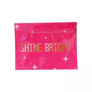 Pink Beauty Lip Gloss Packaging Waterproof Plastic Zipper Bag Gravure Printing