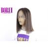 180% Density Mix Color Virgin Hair , Straight Pre Plucked Full Lace Wig