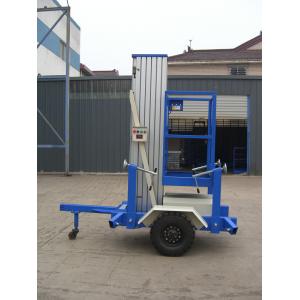 China 6 Meters Platform Height 130kg Loading Capacity Towing Single Mast Aerial Work Plaform For Long Distance Transportation supplier