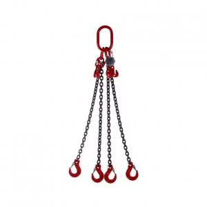 2t Working Load Limit Red Chain Sling with Hook G80 Alloy Steel 8mm Diameter Multi-leg