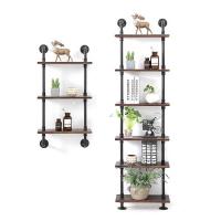 China Home Decor Storage Rustic Urban Steel Pipe Wall Mounted Shelf Brackets with 3/4 Inches on sale