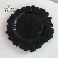China ZT-P055 Saixin New Design Black Snowflake Glass Charger Plate For Wedding on sale