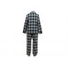 China Shirt Collar Women'S Plaid Pajama Set , Women'S 2 Piece Loungewear Sets Rounded Edges wholesale