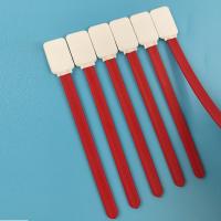 China 714 Lint Free Red PP Stick Flat Square Polyester Swabs Cleanroom Cleaning Swab Stick on sale