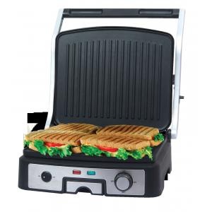 Fully Open 4 Slice Panini Grill, panini press, sandwich press, sandwich toaster With S/S Housing