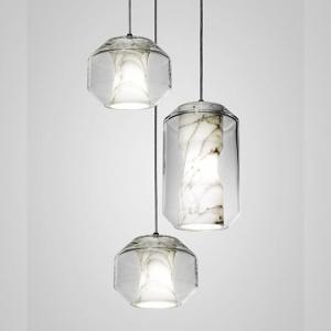 China Hand Blown Glass Pendant Lights Art Deco E27 Lamp Holder For Kitchen supplier