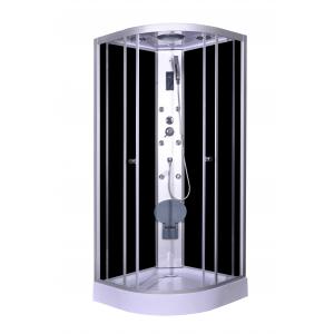 China Steam Massage with Electronic computer panel Circle Quadrant Shower Cabin with white acrylic tray and roof supplier