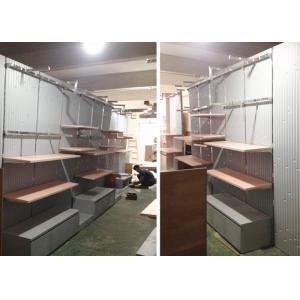 China Lady Retail Clothing Store Shelves With Wooden Stainless Steel Material supplier