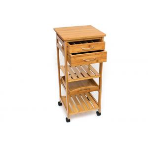 China Hot Sale Bamboo Home Furniture Wooden Serving Storage Trolley Cart wholesale