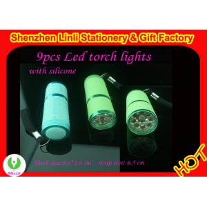 China High quality aluminium and silicone 9pcs best  led mini led torch light  supplier