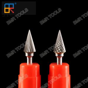 BMR TOOLS Carbide Burrs Type M Cone Bur with 6mm shank working on metal